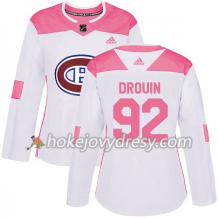 Dámské Hokejový Dres Montreal Canadiens Jonathan Drouin 92 Bílá 2017-2018 Adidas Růžová Fashion Authentic